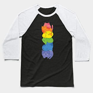 Rainbow of Cats Baseball T-Shirt